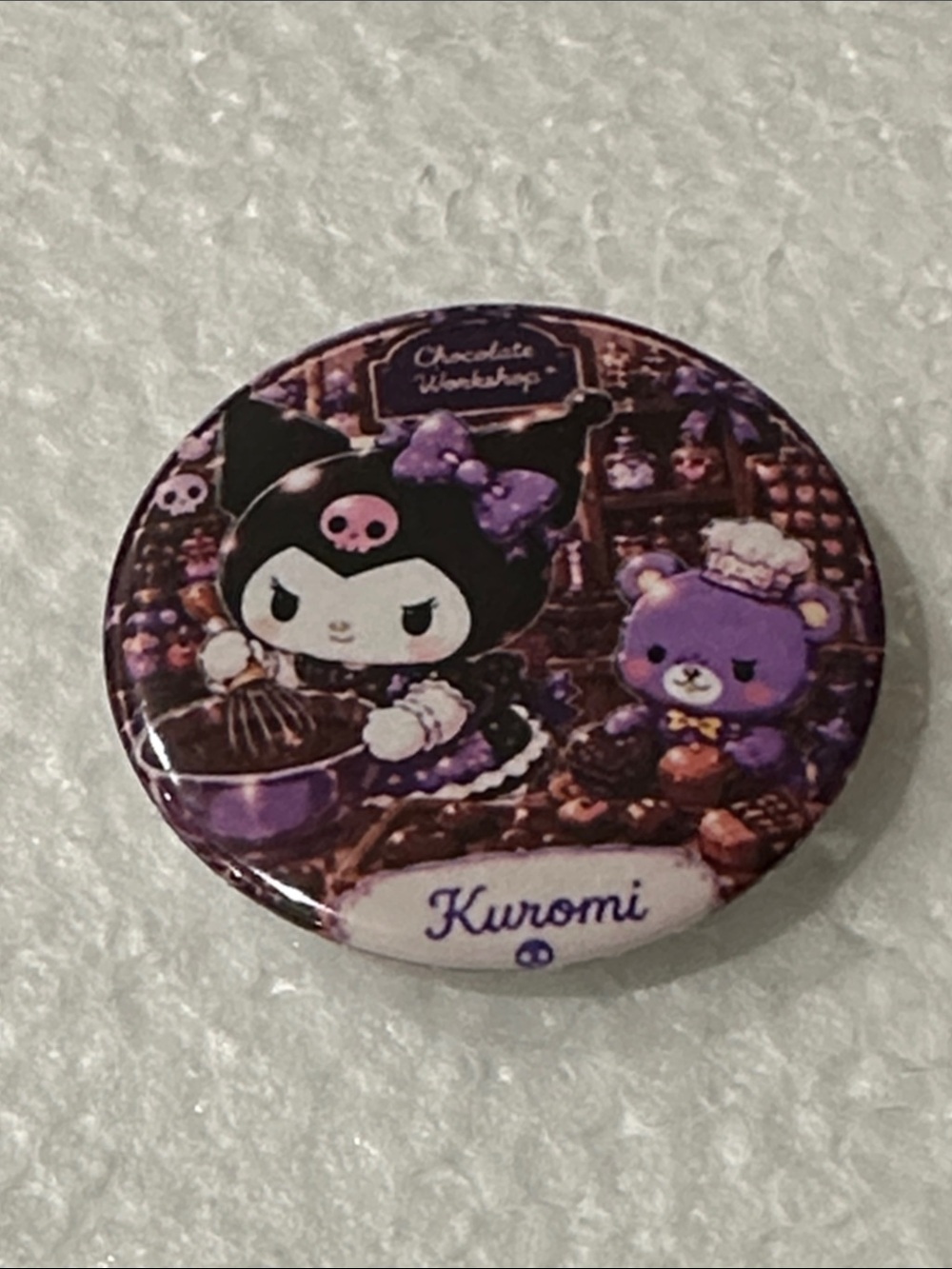 Sanrio Kuromi Purple Character Pin - Cute Baking Design